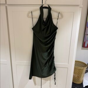 Emerald Green High neck backless Cocktail dress